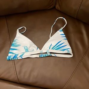 Blue and white bathing suit top
